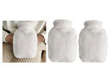 SICAK SU TORBASI 2 ADET,YAN CEPLİ BEYAZ PELUŞ TERMOFOR 27x17x2cm  750ml