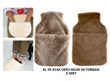 SICAK SU TORBASI 2 ADET,CEPLİ PELUŞ TERMOFOR 32,5x17,5cm  1500 ML