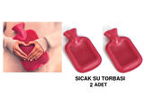 SICAK SU TORBASI 2 ADET,PEMBE KAUÇUK TERMOFOR 21X15X1,8CM 250 ML