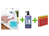 SENSÖRLÜ FOTOSELLİ SIVI SABUNLUK,PİLLER DAHİL 21X10X5CM VE BİR ADET 500 ML SIVI SABUN LAVANTA KOKULU