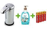 SENSÖRLÜ FOTOSELLİ SIVI SABUNLUK,PİLLER DAHİL 14X10X22CM VE BİR ADET 392 ML SIVI SABUN AQUA VE DENİZ ESİNTİSİ