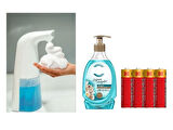 SENSÖRLÜ FOTOSELLİ SIVI SABUNLUK,PİLLER DAHİL 21X5X10CM VE BİR ADET 392 ML SIVI SABUN AQUA VE DENİZ ESİNTİSİ