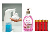 SENSÖRLÜ FOTOSELLİ SIVI SABUNLUK,PİLLER DAHİL 21X5X10CM VE BİR ADET 392 ML SIVI SABUN AMBER VE GÜL
