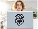 DEFTER STİCKER,LAPTOP STİCKER  SİYAH ÇİÇEKLİ PVC 48X33X0,5CM