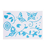 DEFTER STİCKER,LAPTOP STİCKER  MAVİ KELEBEKLİ PVC 48X33X0,5CM