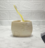 2 ADET DİŞ FIRÇALIK İSTİRİDYE POLİRESİN 10X10X9CM BANYO SETİ