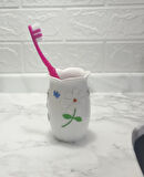 2 ADET DİŞ FIRÇALIK,MACUNLUK ÇİÇEKLİ POLİRESİN  7x7x10cm BANYO SETİ