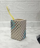 2 ADET DİŞ FIRÇALIK VE MACUNLUK PUANLI POLİRESİN 6X6X10CM 200ML BANYO SETİ