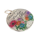 2 ADET ASILABİLİR BALKON VE BAHÇE SÜSÜ PAPATYALI,ANNE TEMALI YUVARLAK 15X15X1,1CM DUVAR SÜSÜ,TAŞI BALKON,BAHÇE VE ODA DEKOR  HOŞGELDİNİZ TABLO,TABELA