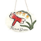 2 ADET ASILABİLİR BALKON VE BAHÇE SÜSÜ KIRMIZI YUSUFÇUK DESENLİ OVAL 17X15X1,3CM DUVAR SÜSÜ,TAŞI BALKON,BAHÇE VE ODA DEKOR  HOŞGELDİNİZ TABLO,TABELA