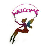 2 ADET BALKON VE BAHÇE HOŞGELDİNİZ TABELASI,MELEK FİGÜRLÜ PEMBE 30X18X0,5CM  DUVAR SÜSÜ BALKON,BAHÇE VE ODA DEKOR  HOŞGELDİNİZ TABLO,TABELA