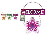 2 ADET BALKON VE BAHÇE HOŞGELDİNİZ TABELASI PEMBE ÇİÇEKLİ 26X20X0,2CM  DUVAR SÜSÜ BALKON,BAHÇE VE ODA DEKOR  HOŞGELDİNİZ TABLO,TABELA