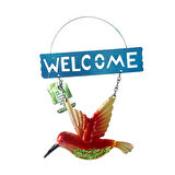 2 ADET BALKON VE BAHÇE HOŞGELDİNİZ TABELASI KUŞLU MAVİ TABELA 28X20X0,5CM