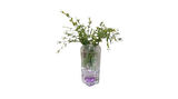 2 ADET VAZO DAHİL,VAZODA ÇİÇEK,BEYAZ YAPAY ÇİÇEK,VAZO DEKORATİF MOR DAMLALI 6X6X19CM