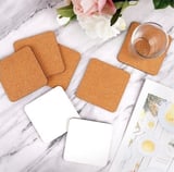 AHŞAP BARDAK ALTLIĞI 4 ADET ÇİÇEK DESEN 9x9cm