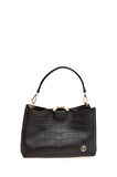 Bilik Deri  Siyah Kroko Kadın Omuz Çantası DLR 109