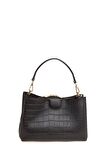 Bilik Deri  Siyah Kroko Kadın Omuz Çantası DLR 109