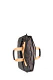 Bilik Deri Monogram Siyah/Camel Unisex Laptop & Evrak Çantası BRIEFCASE-MN