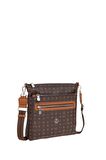 Bilik Deri Monogram Kahve/Taba Kadın Çapraz Askılı Çanta MTŞ 269-MN