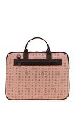 Bilik Deri Monogram Pembe/Kahve Unisex Laptop & Evrak Çantası RH09 BUSİNESS-MN