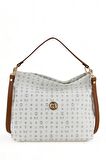 Bilik Deri Monogram Beyaz/Taba Kadın Omuz Çantası NV 1003-MN