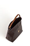 Bilik Deri Monogram Kahve/Taba Kadın Omuz Çantası NV 1003-MN