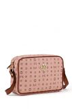 Bilik Deri Monogram Pembe/Taba Kadın Çapraz Askılı Çanta NV 1002-MN