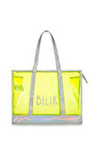 Bilik Deri Şeffaf Sarı Kadın Plaj Çantası Beach First