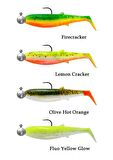 Savage Gear Cannibal Shad 8cm 5gr+7.5gr #2/0 Dark Water 4+4 Adet Suni Yem