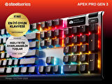 SteelSeries Apex Pro Gen 3 RGB Mekanik Oyuncu Klavyesi (UK)