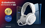 SteelSeries Arctis Nova 3P Wireless Beyaz Gaming Kulaklık - Mobil Uygulama ile Kontrol - 40 Saat Pil Ömrü PS5, PS4, PC, Switch, Mobil Uyumlu