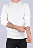 R2247 PAMUK BİSİKLET YAKA SWEAT /EKRU/XL