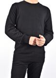 R22925 BİSİKLET YAKA KAZAK/SİYAH/3XL