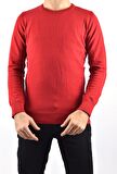 R22920 TRİKO BİSİKLET YAKA KAZAK /KIRMIZI/M