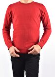 R22920 TRİKO BİSİKLET YAKA KAZAK /KIRMIZI/2XL