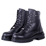 Pierre Cardin 54061 Kadın Hakiki Deri Fermuarlı Bağcıklı Bot