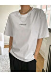 Kadın Beyaz Classical Ön Baskılı Oversize T-shirt