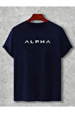 Unisex Alpha Ön Baskılı Tasarım Tshirt