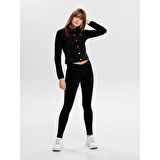 Only Slim Fit Dar Paça Siyah Kadın Pantolon 15126077