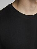 Jack & Jones 12113648_Jjenoa Tee Ss Crew Neck Bisiklet Yaka Regular Fit Baskılı Siyah Erkek T-Shirt
