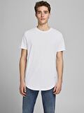 Jack & Jones 12113648_Jjenoa Tee Ss Crew Neck Bisiklet Yaka Regular Fit Baskılı Beyaz Erkek T-Shirt