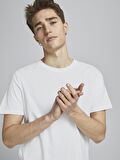 Jack & Jones 12113648_Jjenoa Tee Ss Crew Neck Bisiklet Yaka Regular Fit Baskılı Beyaz Erkek T-Shirt