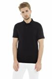 Jack & Jones Polo yaka Yaka Düz Siyah Erkek T-Shirt 12136516 JJEBASIC