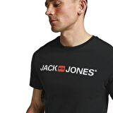 Jack & Jones O Yaka Baskılı Siyah Erkek T-Shirt 12137126_JJECORP LOGO TEE SS CREW N