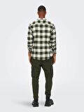 ONLY & SONS ONSGUDMUND ERKEK  KARELİ GÖMLEK yeşil 