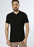 Jack & Jones Polo yaka Yaka Düz Siyah Erkek T-Shirt 12136516 JJEBASIC