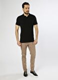 Jack & Jones Polo yaka Yaka Düz Siyah Erkek T-Shirt 12136516 JJEBASIC