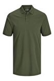 Jack & Jones Polo yaka Yaka Düz Haki Erkek T-Shirt