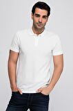 Jack & Jones Polo Yaka Düz Beyaz Erkek T-Shirt 12136516 JJEBASIC