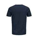 Jack & Jones Bisiklet Yaka Baskılı Lacivert Erkek T-shırt 12137126